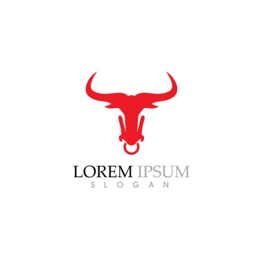 İnek Logo Şablonu vektör simgesi