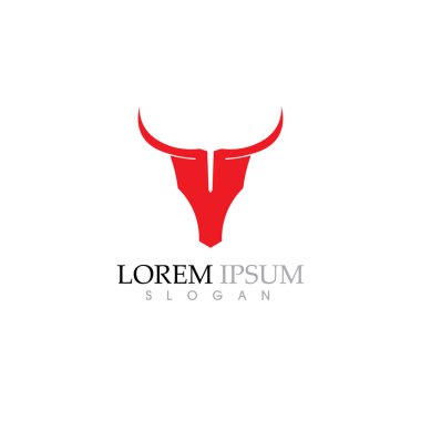 İnek Logo Şablonu vektör simgesi
