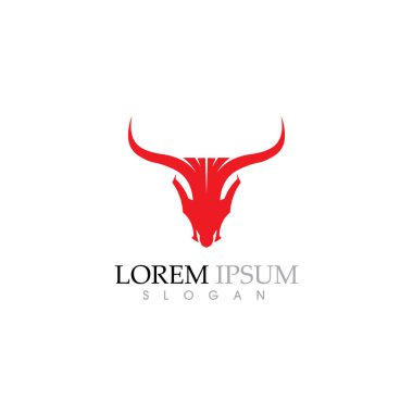 Bull Horn Logo Şablonvektör simgesi illüstrasyon 