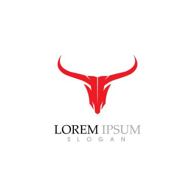 Bull Horn Logo Şablonvektör simgesi illüstrasyon 