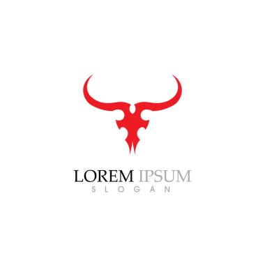 Bull Horn Logo Şablonvektör simgesi illüstrasyon 