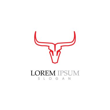 Bull Horn Logo Şablonvektör simgesi illüstrasyon 