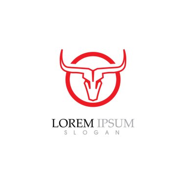 Bull Horn Logo Şablonvektör simgesi illüstrasyon 