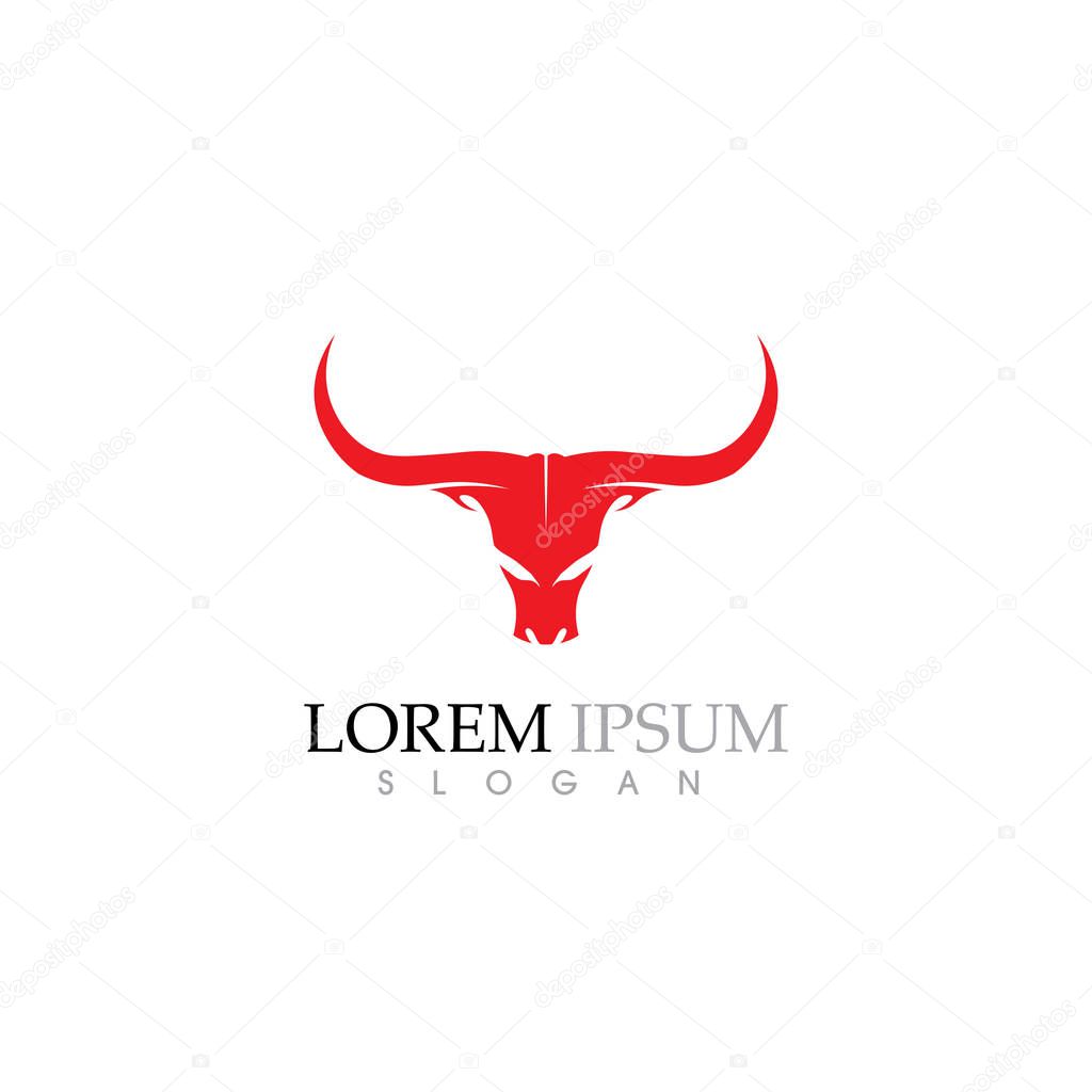 Bull horn  Logo Template vector icon illustration 