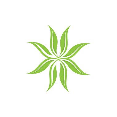 Yeşil ağaç yaprağı ekolojisi logoları