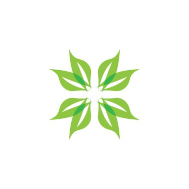 Yeşil ağaç yaprağı ekolojisi logoları