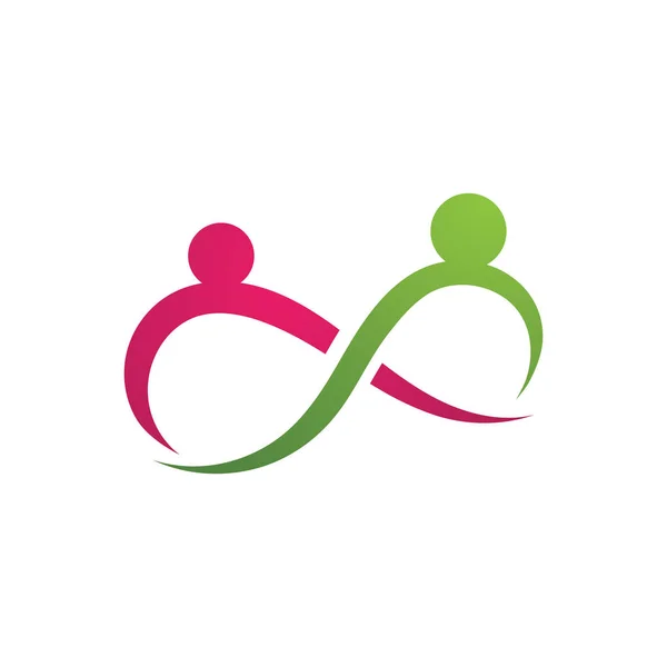 Familj Care Infinity logotyp och symbol — Stock vektor