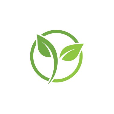 Yeşil ağaç yaprağı ekolojisi logoları