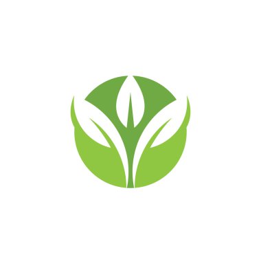 Yeşil ağaç yaprağı ekolojisi logoları
