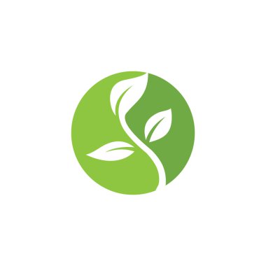 Yeşil ağaç yaprağı ekolojisi logoları