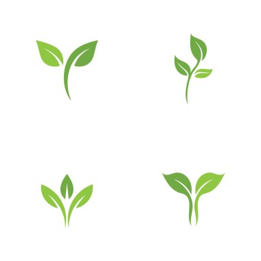 Yeşil ağaç yaprağı ekolojisi logoları