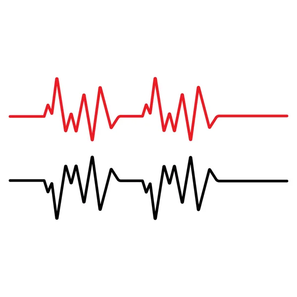 Modelo de vetor de ilustração de linha de pulso vermelho —  Vetores de Stock