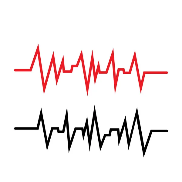 Красный векторный шаблон импульсной линии — стоковый вектор