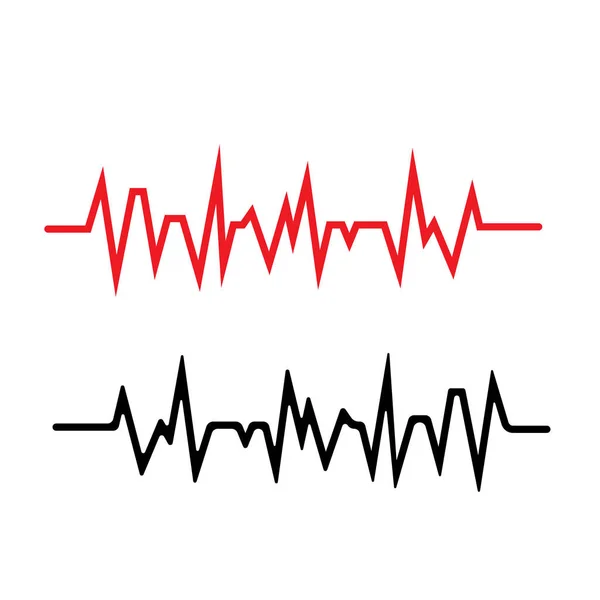 Modèle vectoriel d'ilustration de ligne d'impulsion rouge — Image vectorielle