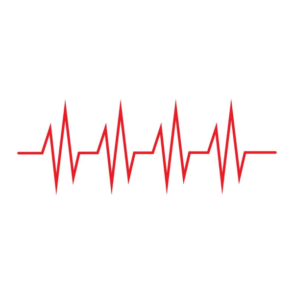 Pulse line ilustration vektor mall röd — Stock vektor