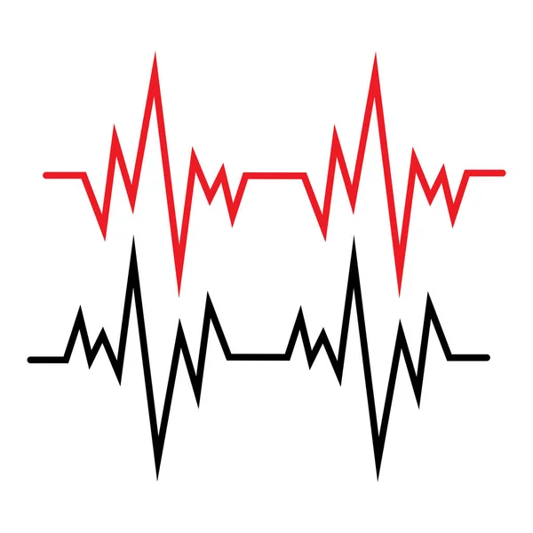Ilustration vektorová šablona impulsní linie červená — Stockový vektor