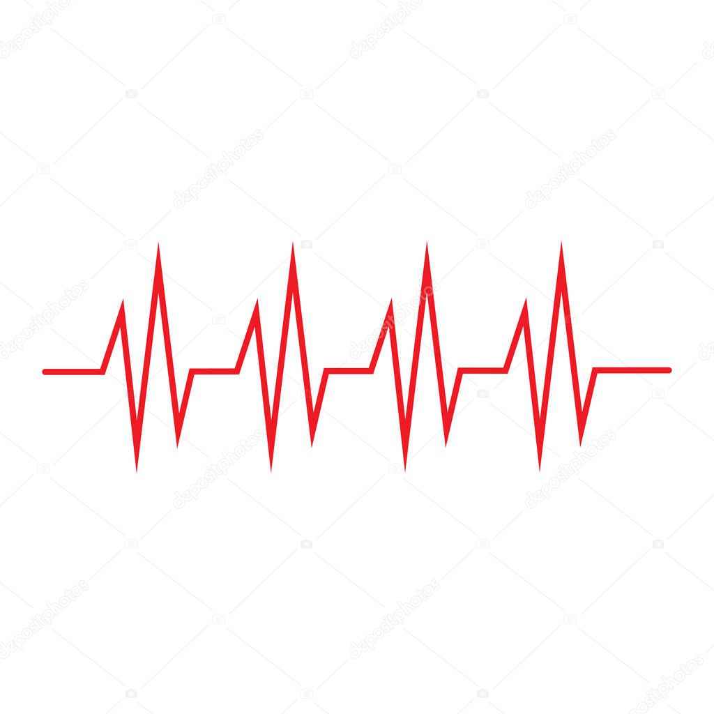 Pulse line ilustration vector template red