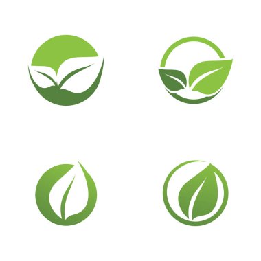 Yeşil yaprak ekolojisi doğa element vektör simgesi