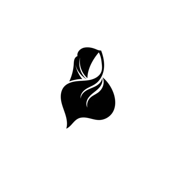 Hijab mujeres negro silueta vector iconos — Vector de stock
