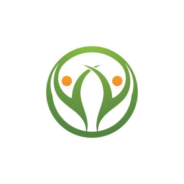 Sağlık görevlileri İnsan karakteri logosu çizim vektörü 