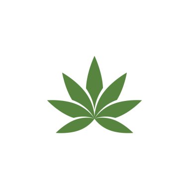 Canabis yaprak yeşil vektör illüstrasyon simgesi tasarımı 