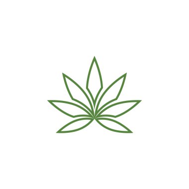 Canabis yaprak yeşil vektör illüstrasyon simgesi tasarımı 