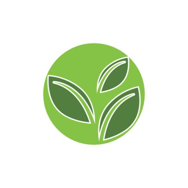 Yeşil ağaç yaprağı ekolojisi logoları