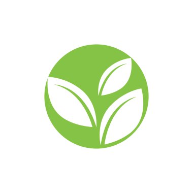 Yeşil ağaç yaprağı ekolojisi logoları