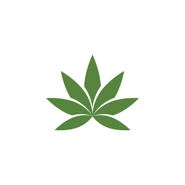 Desain ikon vektor hijau daun Canabis - Stok Vektor