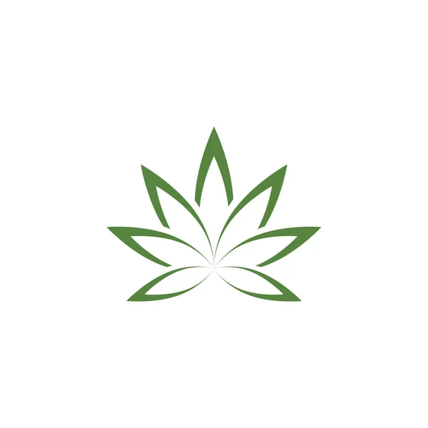 Canabis Leaf zelená vektorová ilustrace návrh ikon — Stockový vektor