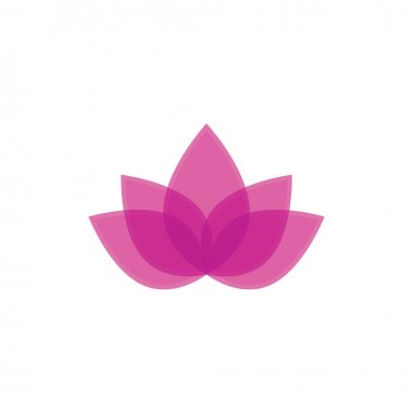 Düz tarzı pembe ve yeşil renk vektör Lotus çiçek