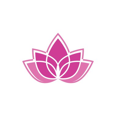 Düz tarzı pembe ve yeşil renk vektör Lotus çiçek