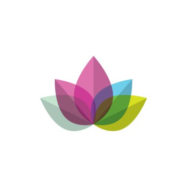 Düz tarzı pembe ve yeşil renk vektör Lotus çiçek