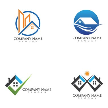 Ev logosu ve sembol, mülkiyet ve Inşaat logosu 