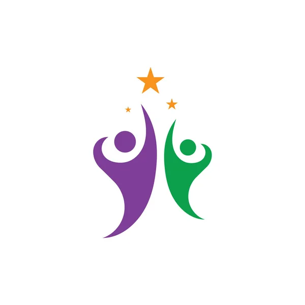 Menselijk karakter logo teken — Stockvector