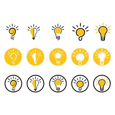 ampul sembolü vektör tasarım çizimleri