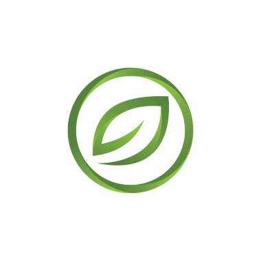 Yeşil ağaç yaprağı ekolojisi logoları