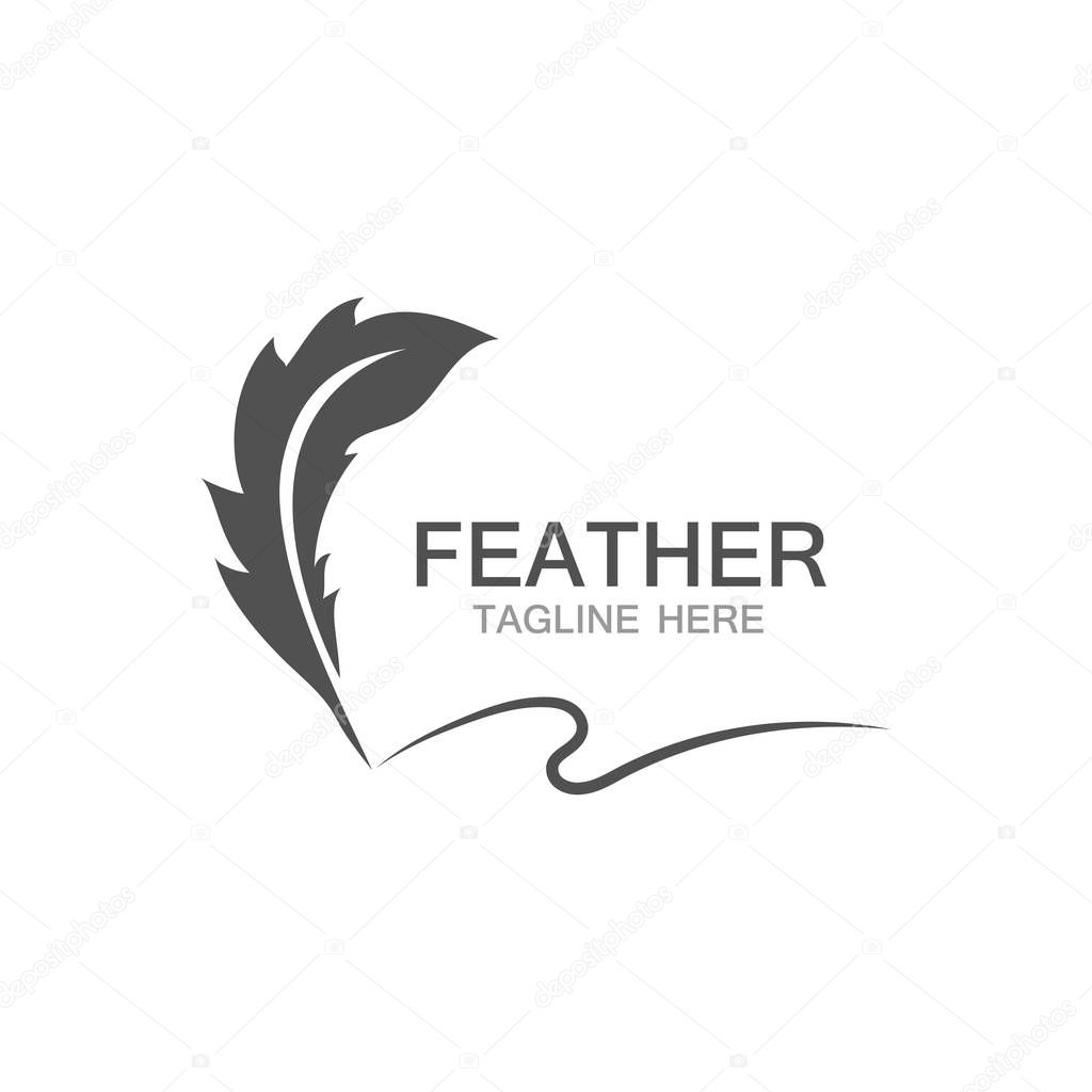 Feather logo vector template