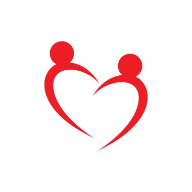 kalp simgesi ve Logo öğesi illüstrasyon