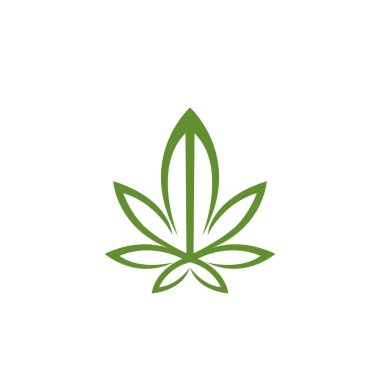 Pot Esrar esrar kenevir yaprağı logosu silueti