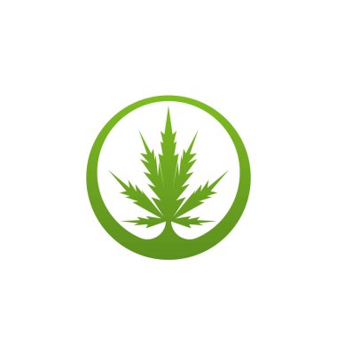 Pot Esrar esrar kenevir yaprağı logosu silueti