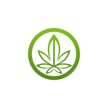 Pot Esrar esrar kenevir yaprağı logosu silueti