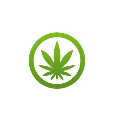 Pot Esrar esrar kenevir yaprağı logosu silueti