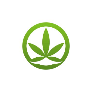 Pot Esrar esrar kenevir yaprağı logosu silueti