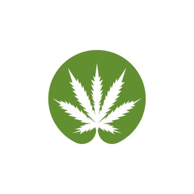 Pot Esrar esrar kenevir yaprağı logosu silueti