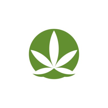 Pot Esrar esrar kenevir yaprağı logosu silueti