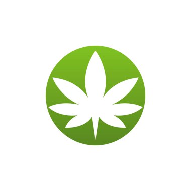 Pot Esrar esrar kenevir yaprağı logosu silueti