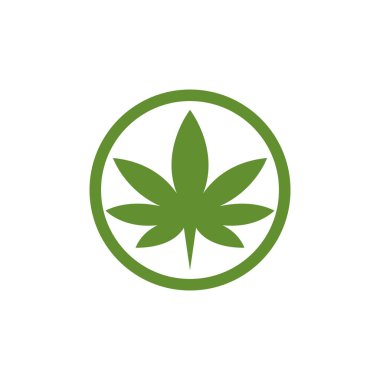 Pot Esrar esrar kenevir yaprağı logosu silueti