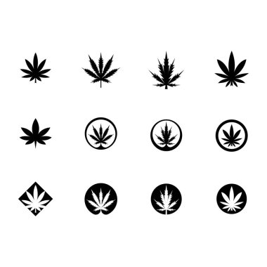 Pot Esrar esrar kenevir yaprağı logosu silueti