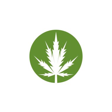 Pot Esrar esrar kenevir yaprağı logosu silueti